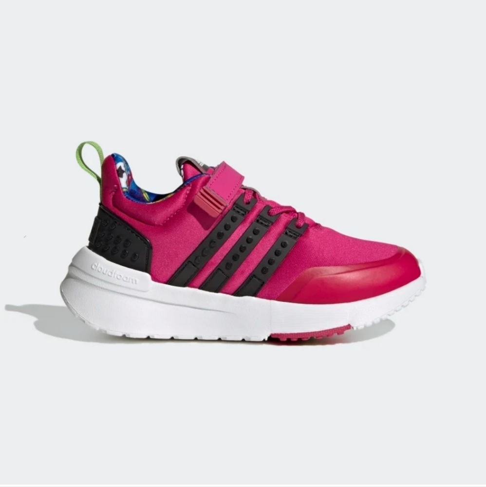 ADIDAS RACER TR X LEGO® KIDS SHOES, GW0925, Real Magenta/Black/Solar Green (New)